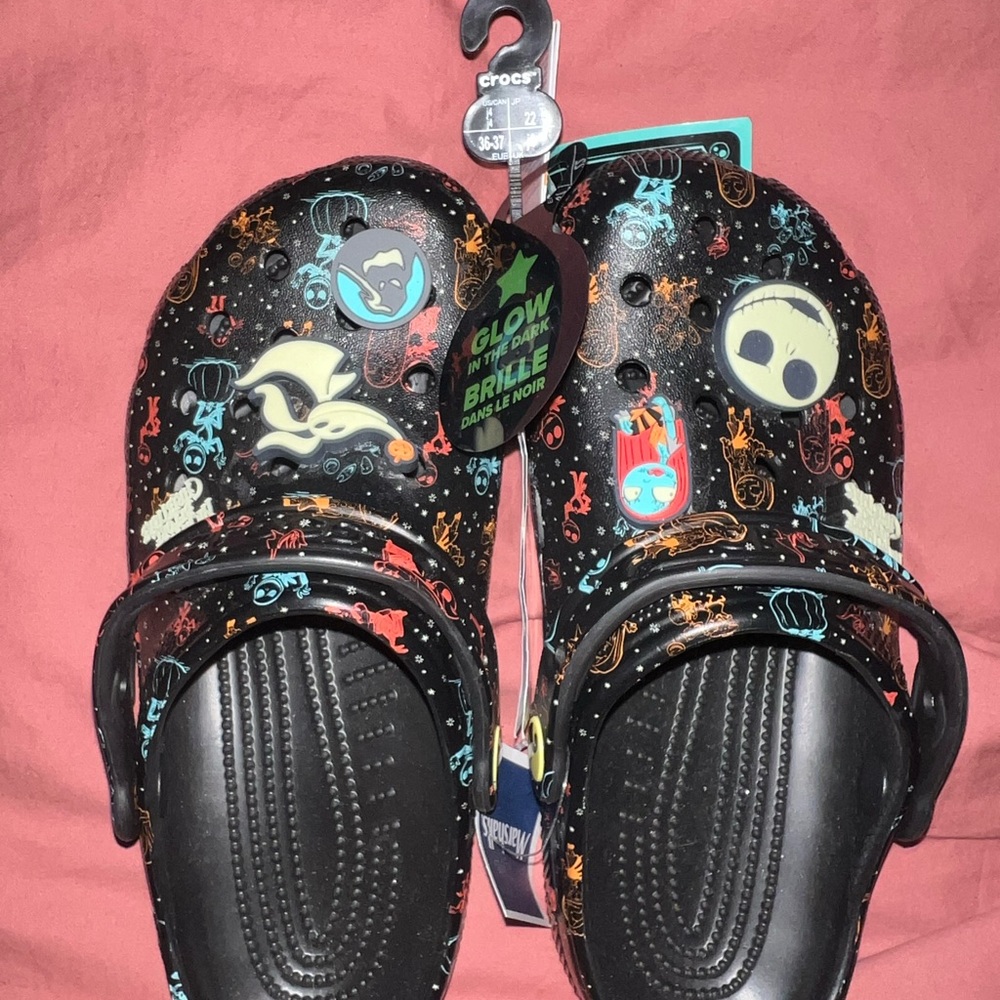 Disney Nightmare Before Christmas Glow in that Dark Crocs